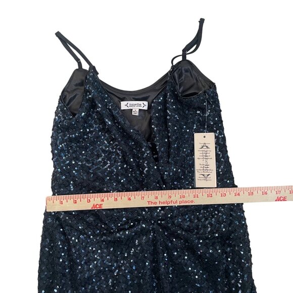 Nanette Lepore Navy Sequin Sleeveless Dress Size 8 NWT - Picture 4 of 8